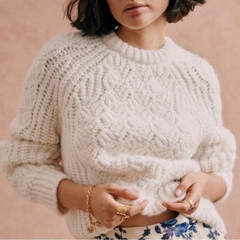 Sézane Finn Ecru Sweater Size M